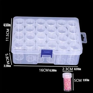 25pcs tiny round container tubes plastic case storage jars beads diamond paint - Picture 1 of 3