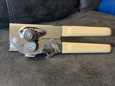 VTG Swing-A-Way Swing Away Manual Hand Held Can Bottle Opener Beige Handles USA - Image 1 of 4