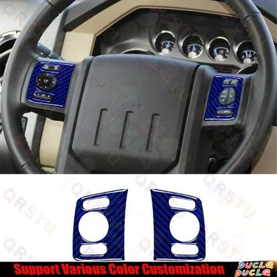 Cubierta de volante de fibra de carbono azul tipo A para Ford F-250/350/450/550/650/750 Foto 1 de 4