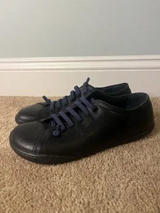 Women's CAMPER Peu Circuit Black Leather Lace Up Barefoot Sneakers Size 9 | 40 - Picture 1 of 8