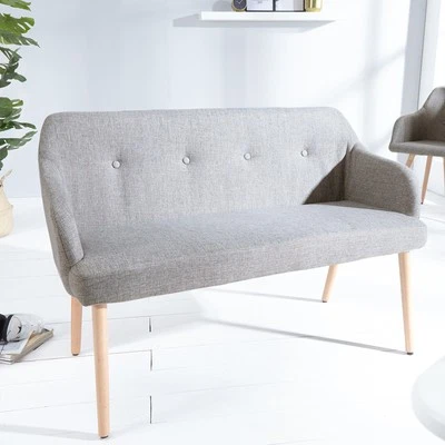 Exklusive Design Sitzbank SCANDINAVIA Buche Gestell Farbwahl mit Armlehnen Bank - Bild 1 von 4