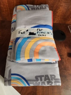 Star Wars Full Size Sheet Set Colorful Flat & Fitted 13 Inch Deep Pocket  - Image 1 of 3