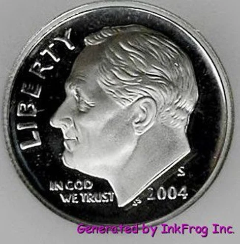 2004 S 90% Silver Roosevelt Dime Deep Cameo Gem Proof Cover