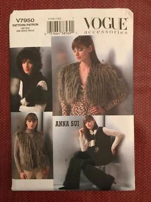 Vintage Out of Print Vogue Sewing Pattern 7950 Miss Jacket,Vest,Hat One size New - Image 1 of 2