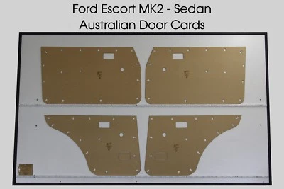 Door Cards Fits Ford Escort MK2 Sedan Modified From Original Quality Masonite x4 - Image 1 of 4