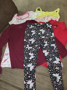 Girl's 5-Pack of Clothing Size M ( 7/8) (Romper, Leggings, Dress, Shirts) - Picture 1 of 19