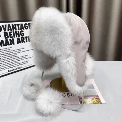 Новый женщин Русский Ушанка искусственного лисий мех траппер шляпа теплый уха клапан лыж шапки зима - Изображение 1 из 4