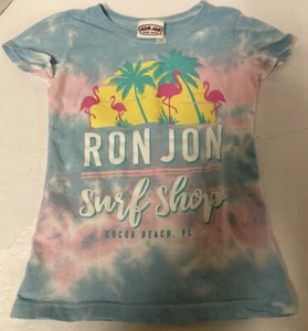 T-shirt Ron Jon Surf Shop spiaggia cacao bambina taglia S manica corta fenicottero tie dye - Foto 1 di 5