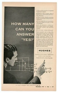 RAYTHEON CQ Magazine Ad How Many Can You Answer "YES?" HUGHES Employment (11/57) - Bild 1 von 1
