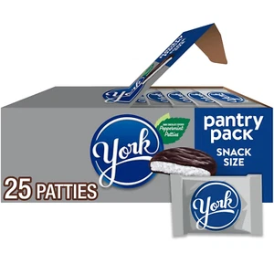 YORK Dark Chocolate Snack Size Peppermint Patties, Candy Pantry Pack, 15 oz (25 - Picture 1 of 12