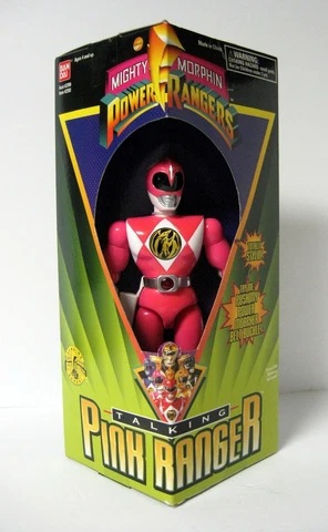 Vtg 8" Talking Mighty Morphin Power Rangers Pink Ranger Figure 1995 Bandai - NIB Cover