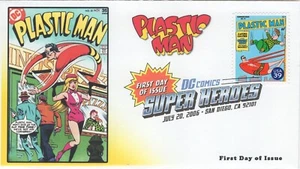 AO-4084q-1, 2006, DC Comics Super Heroes, Plastic Man Cover, FDC, Add-on Cachet. - Picture 1 of 1