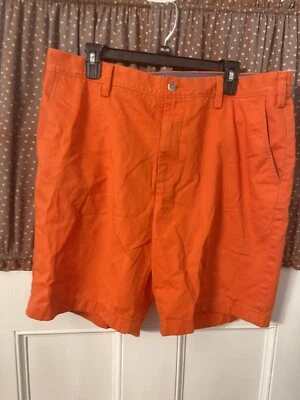 Shorts masculinos NAUTICA 36 plissados laranja barco de golfe - Imagem 1 de 2