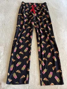 Old Navy Jungen schwarz gelb rot Pommes Pizza Fleece Pyjamahose 10-12 - Bild 1 von 5