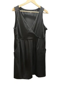 Abito corto nero Eddie Bauer incrociato incrociato con tasche nuovo con etichetta taglia XL - Foto 1 di 1