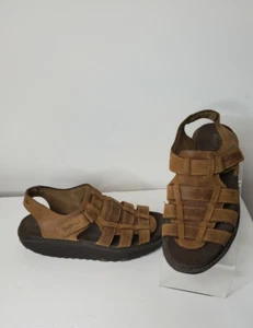 Skechers Shape-Ups 12295 Brown Leather Rocker Toning Sandals Women's US 7.5 - Picture 1 of 8