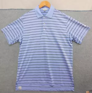 Peter Millar Summer Comfort Polo Shirt Mens M Blue Striped Performance Golf - Picture 1 of 16