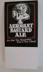 BEER DISTILLERY TABLE TENT ADVERTISING SIGN CARD ARROGANT BASTARD ALE - Picture 1 of 8
