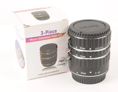 Neewer Set off 3 13/21/31mm Automatic Extension Tube Set for Canon EOS (3780BL) - Image 1 of 2
