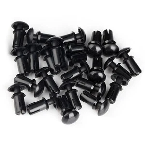Remaches tipo empuje de nailon R5065 100 piezas stock de EE. UU. Remaches letras de plástico negro M5X6,5 mm - Imagen 1 de 7