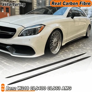 Fit For Mercedes Benz W218 C218 Sport CLS63 Carbon Side Skirt Extension Lip - Picture 1 of 13
