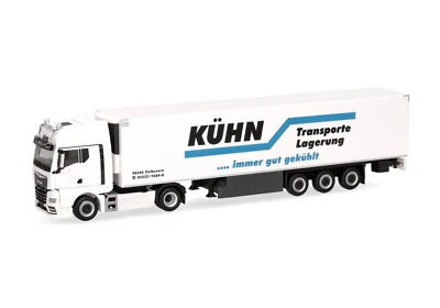 HERPA - MAN TGX GX 4x2 con rimorchio refrigerato a 3 assi KUHN - 1/87 - HER31... - Immagine 1 di 4