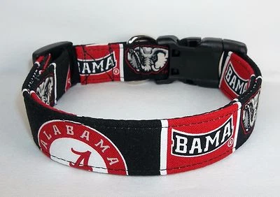 TERRI'S DOG COLLARS Alabama Roll Tide Terri's Dog Collar custom made adjustable fabric University of