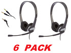 Cyber Acoustics AC-204 Noise-Cancelling Headset with Boom Microphone (6 PACK)