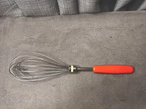 VTG Dr Oetker Whisk Wood Orange Handle Kitchen Serving Utensil - Picture 1 of 6