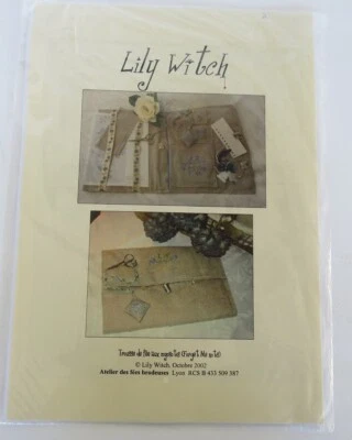 LILY WITCH Sewing Pocket Primitive Cross Stitch Pattern In French And English - Image 1 of 3