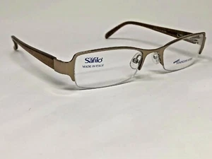 SAFILO 4808 0NMC Eyeglasses Frame Italy Half Rim 50-18-130 Gold/Beige FA48 - Picture 1 of 9