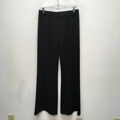 Pantalones al tobillo Yoana Baraschi para mujer negros elásticos tejidos cintura pierna ancha M Foto 1 de 4