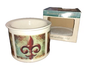 FLEUR DE LIS ENFRIADOR DE INMERSIÓN DE CERÁMICA DECORATIVO 2 TAZAS DISEÑO DE 2 PIEZAS Nuevo Antiguo Stock - Imagen 1 de 11