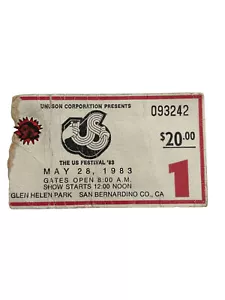 US Festival 1983 Used Concert Ticket Last Ever CLASH concert INXS STRAY CATS - Picture 1 of 4