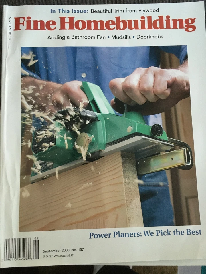 Fine Homebuilding September 2003 Mudsills Doorknobs Bathroom Fan Trim - Image 1 of 1