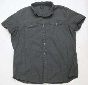 XL Apt. 9 Gray Cotton Dress Shirt Button Front Short Sleeve Men's 2-Pocket WS896 - Picture 1 of 4