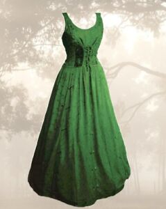Mittelalter Gothic Kleid Talisha Samt bestickt Schnürung 36 38 40 42 Neu