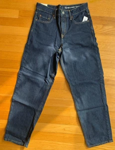 NWT Gap Teen Relaxed Taper JEANS 18 boy men dark denim blue vtg grunge pants NEW - Picture 1 of 6