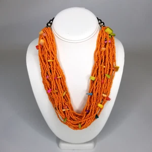 SO GUT kleine Perlen Stein mehrsträngige Halskette kreisförmiger Verschluss 22 Zoll lang - Bild 1 von 11