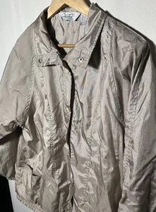 Vintage Haband Windbreaker Jacket Sz Medium Crinkle Snaps Pockets Shoulder Pads - Picture 1 of 7