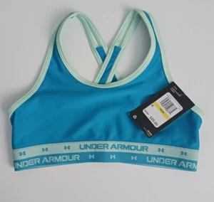 Girl's Under Armour Fitted Heatgear Sports Bra Logo Sz.Youth Medium New With Tag - Picture 1 of 9