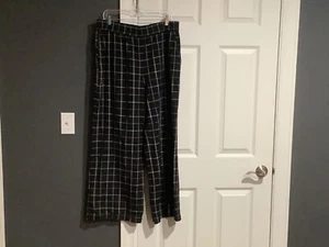 Marine Layer Allison Pant Medium Black Pull-On Plaid Minimalist Beach Cropped - Picture 1 of 5