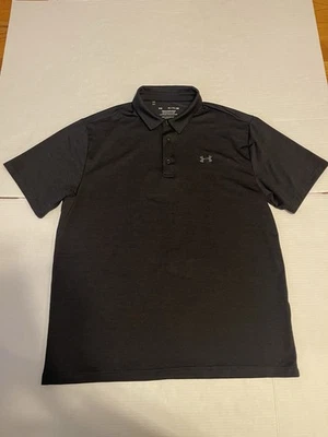 Under Armour The Playoff Polo Mens XL Black Loose fit Heatgear Stretch Golf - Image 1 of 4