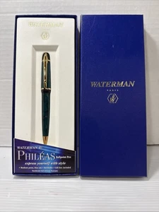 Waterman PHILEAS Ballpoint Pen, New Green Marble GT, Box, Nice - Picture 1 of 5