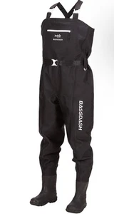 Bassdash Boot Foot Wader Ultra High Strength Medium Long Feet 9-10 Men Size Blk - Picture 1 of 12