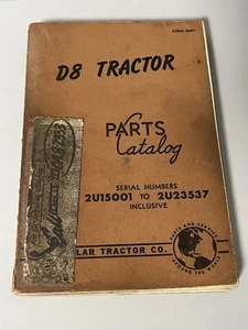 CAT Caterpillar D8 Tractor Parts Catalog Published 1955 2U15001 - 2U23537 - Picture 1 of 9