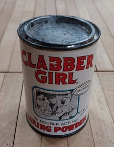 Vintage Clabber Girl Baking Powder Tin – 10 oz Canister – Double Acting - Picture 1 of 5