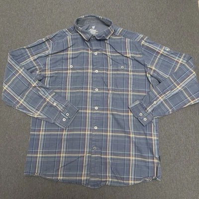 Kuhl Button Up Shirt Men Medium Blue Fugitive Flannel Utility Pockets - Image 1 of 4