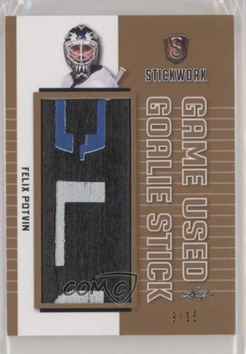 2018 Leaf ITG Stickwork Game Used Goalie Stick Bronze /15 Felix Potvin #GGS-05 - Image 1 of 2