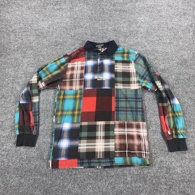 Camisa Polo The Hundreds Para Hombre Pequeña Multicolor Patchwork Cuadros Manga Larga Rugby Foto 1 de 4